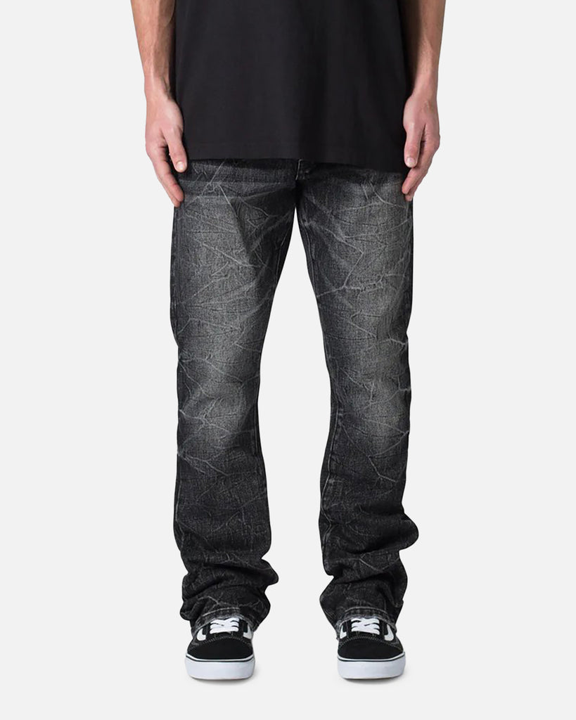 MNML B670 Occ Wave Wash Flare Denim Jeans Washed Black | Culture