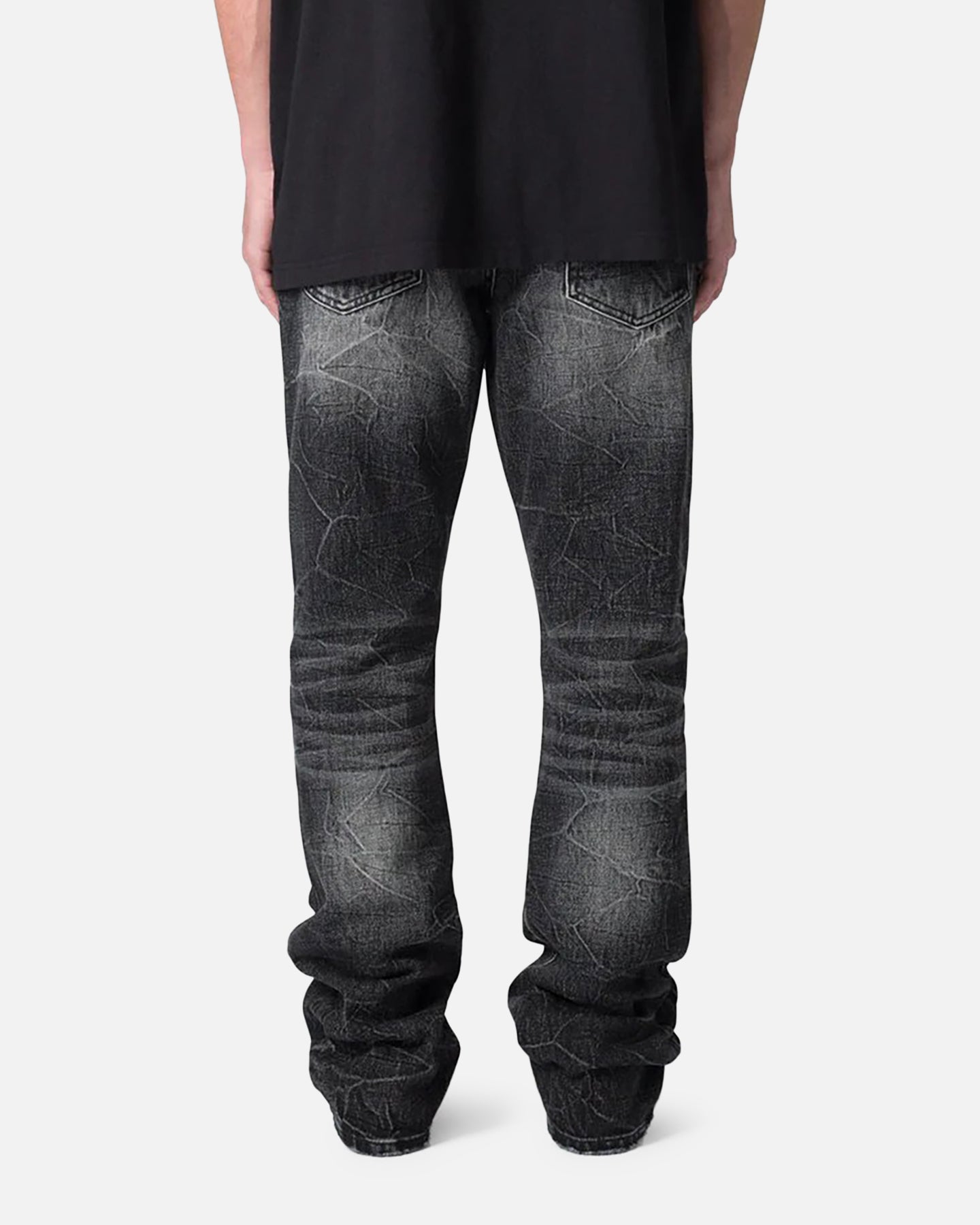 MNML B670 Occ Wave Wash Flare Denim Jeans Washed Black | Culture