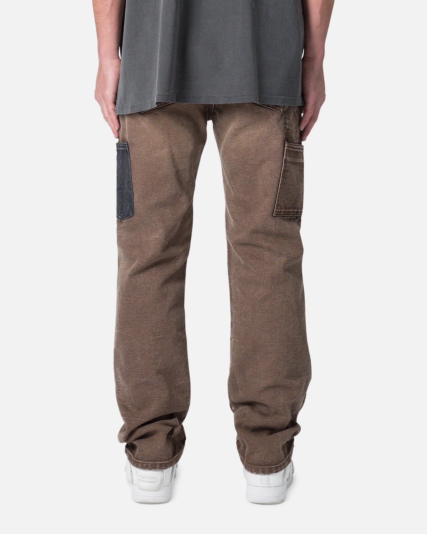 MNML Contrast Double Knee Denim Jeans Brown | Culture Kings US