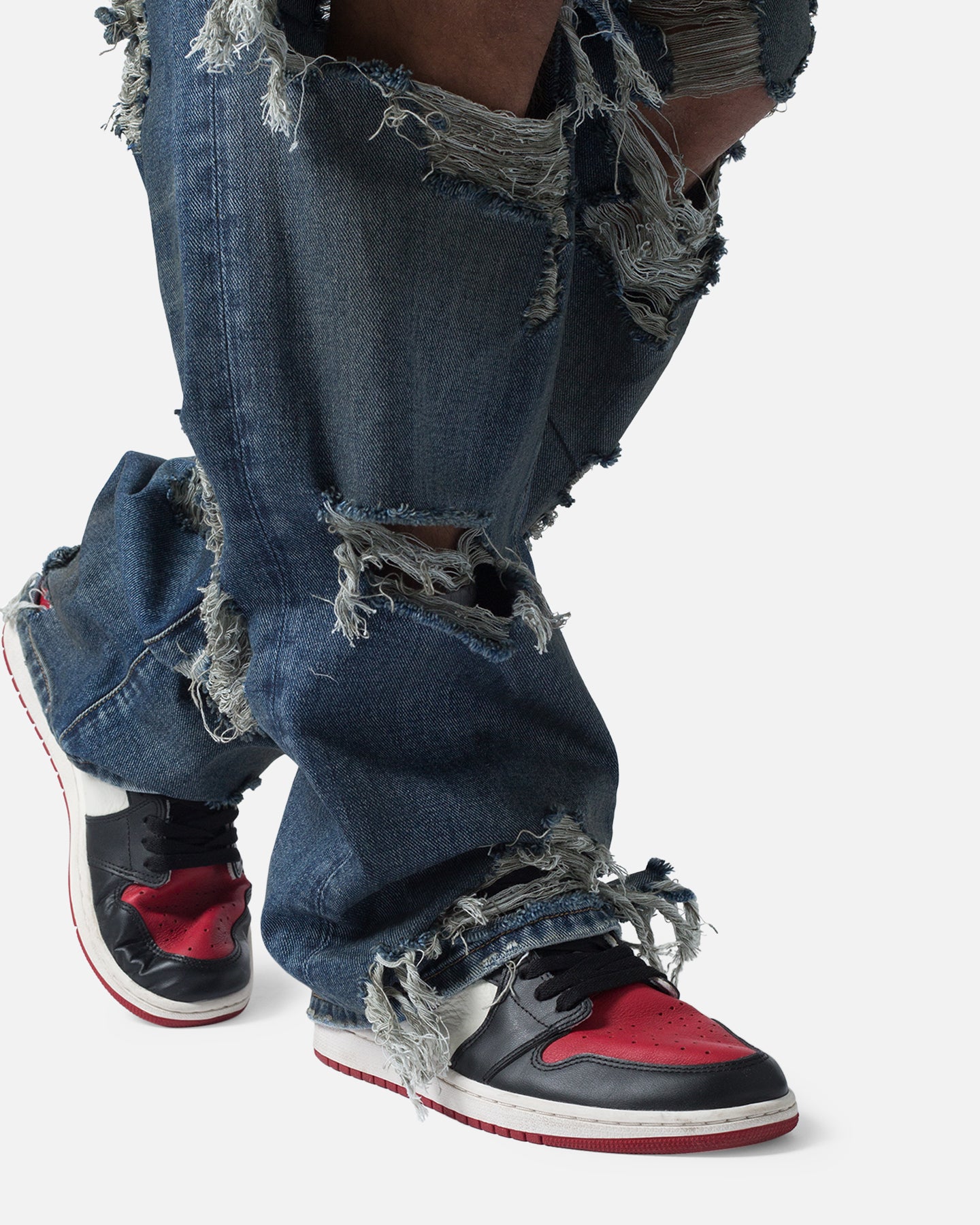 MNML Ultra Baggy Decimated Denim Jeans Blue | Culture Kings US