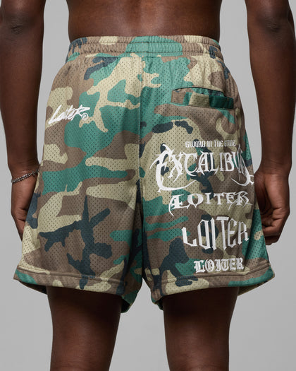 Loiter Excalibur Mesh Shorts Woodland Camo