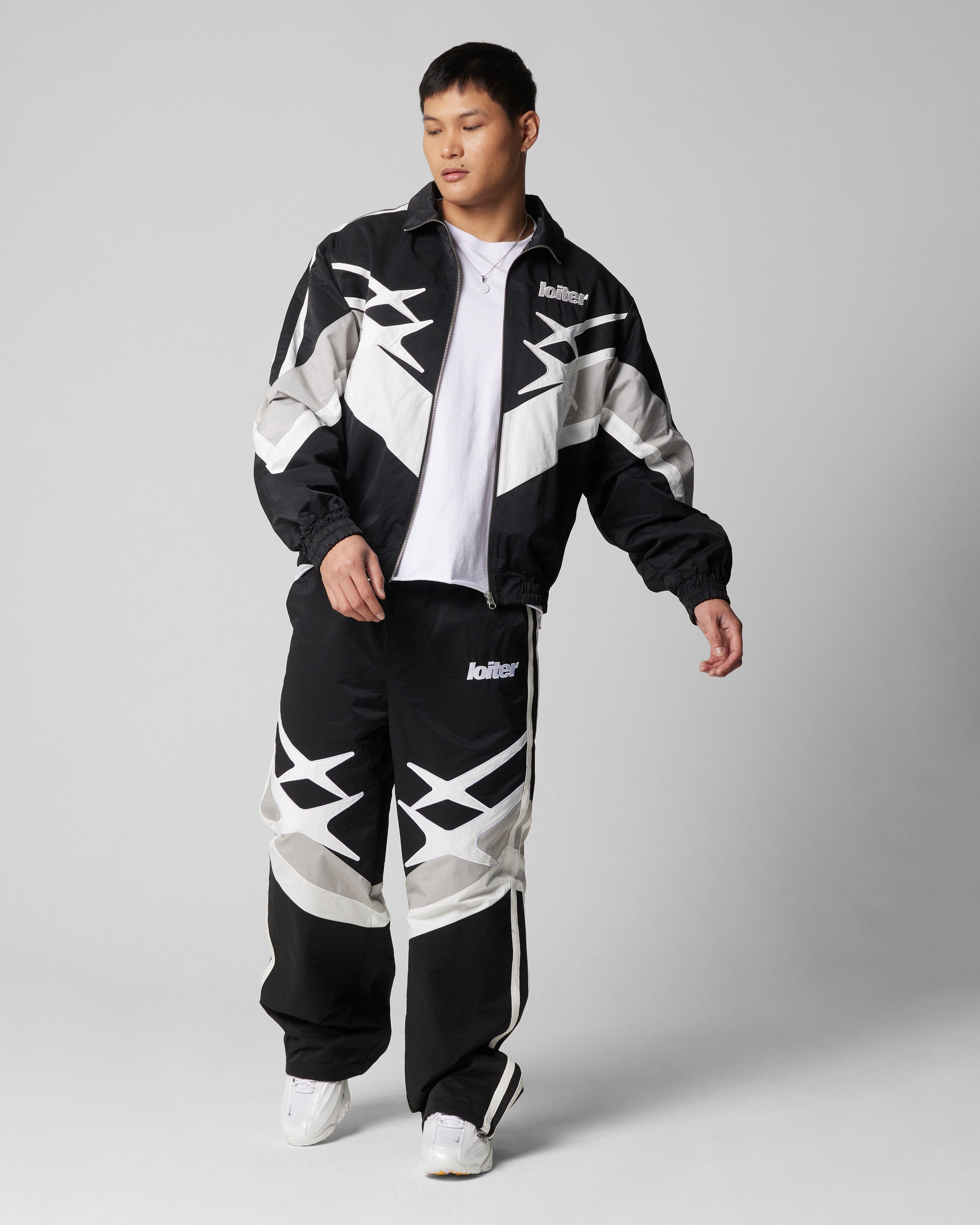 Loiter Hybrid Trackpants Black/Grey | Culture Kings US