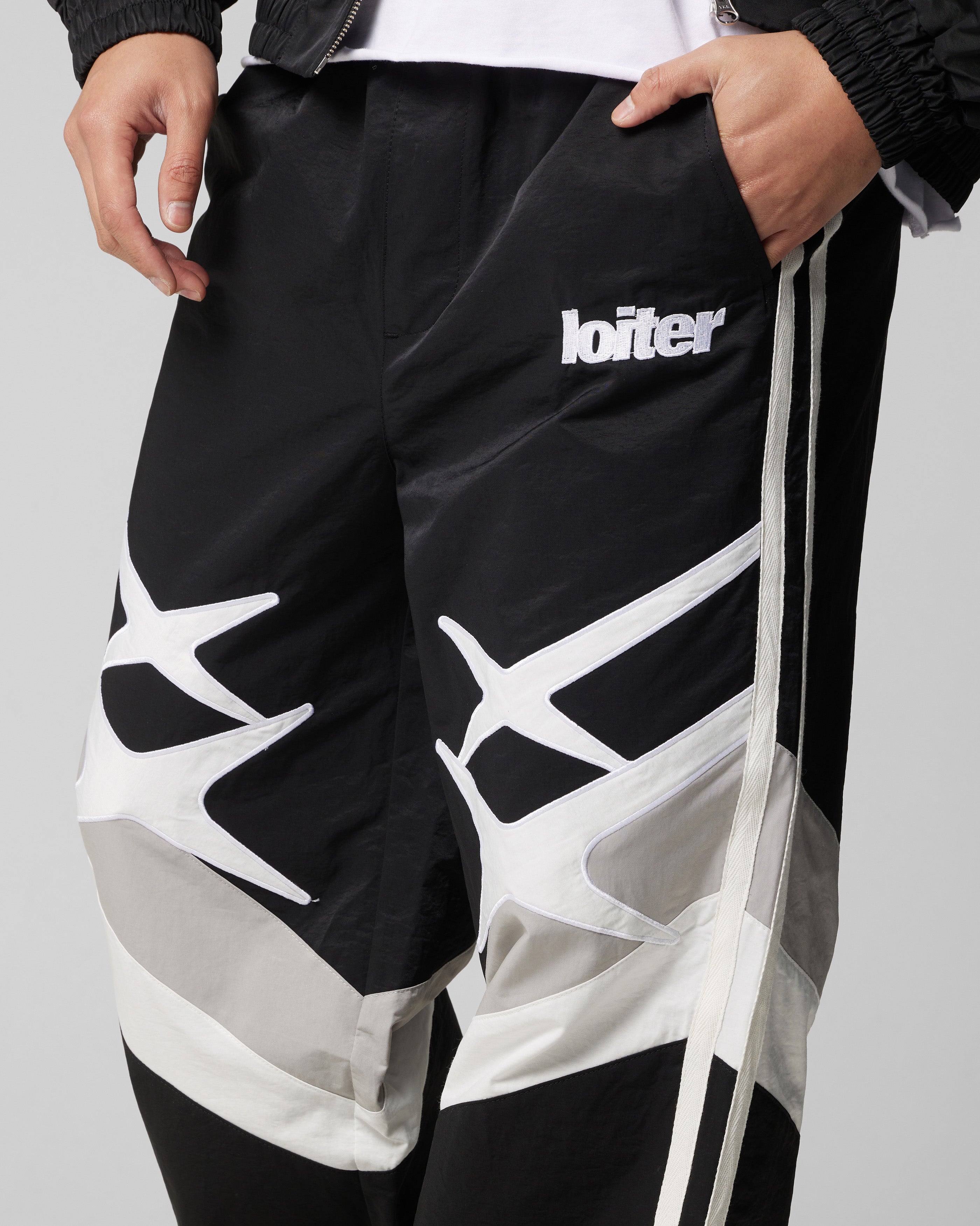 Loiter Hybrid Trackpants Black/Grey | Culture Kings US