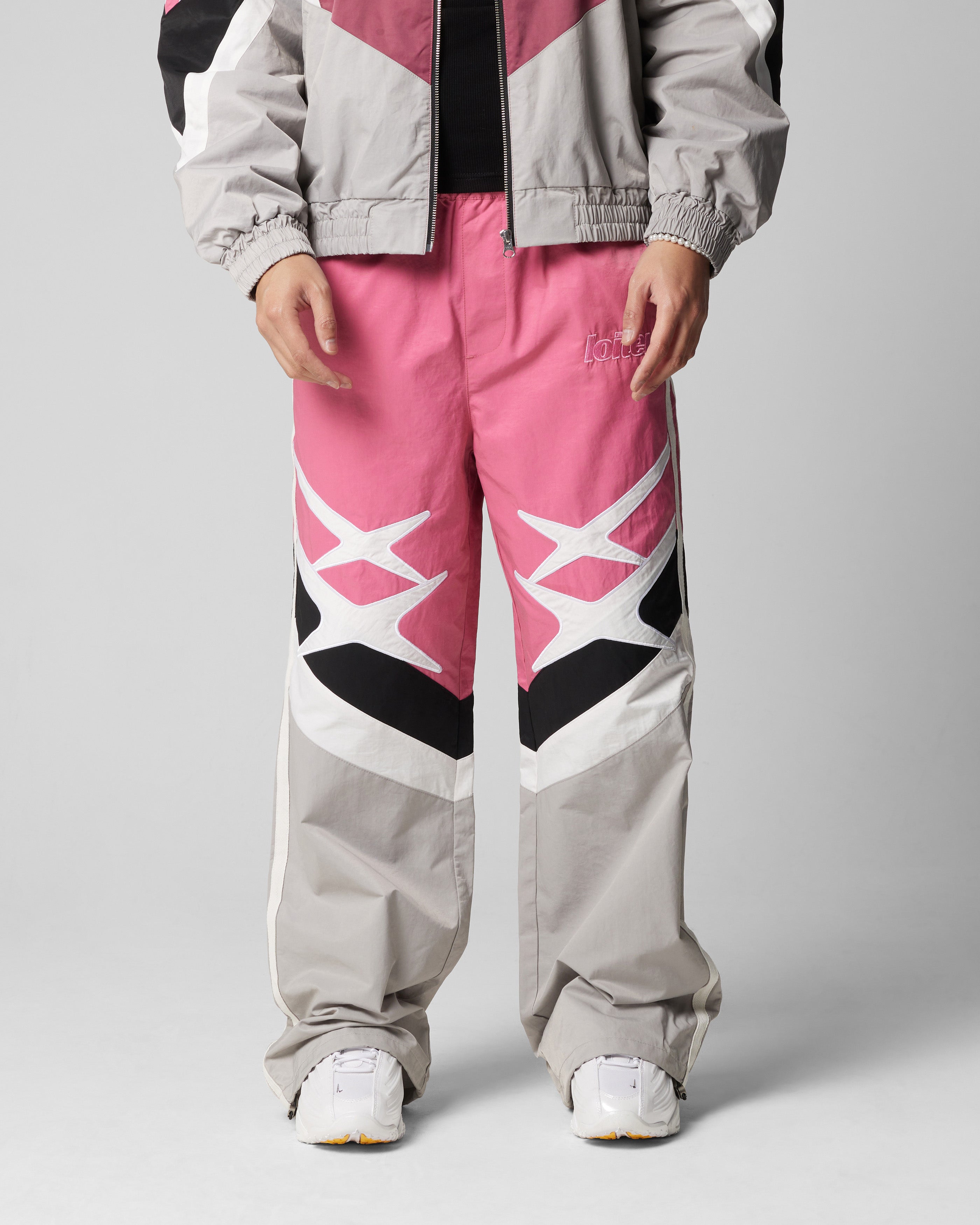Loiter Hybrid Trackpants Pink/Grey | Culture Kings US