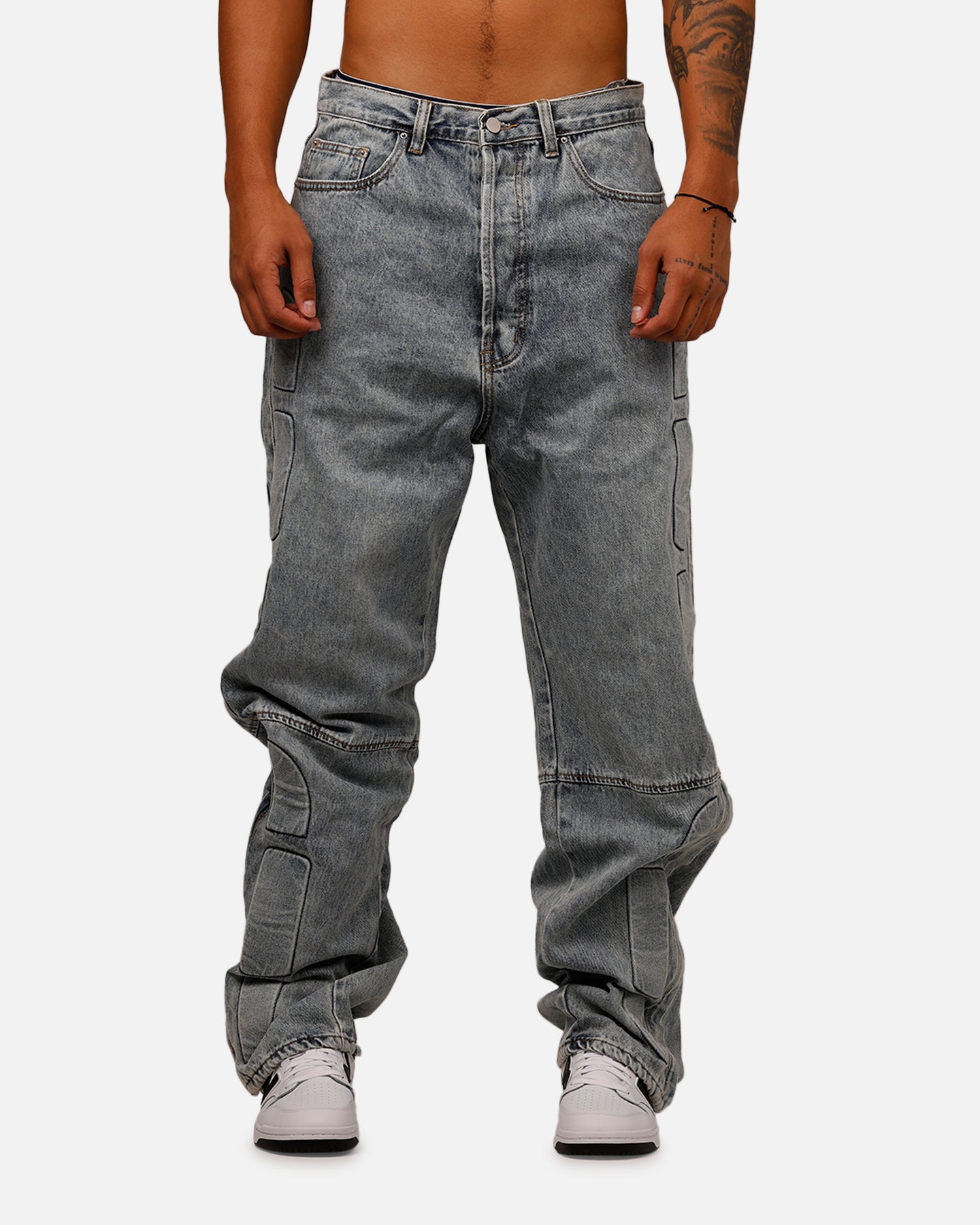 MNML Ultra Baggy Padded Denim Pants Blue | Culture Kings US