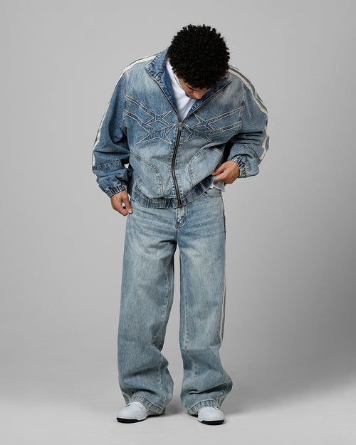 Loiter Track Star Denim Jeans Blue Wash