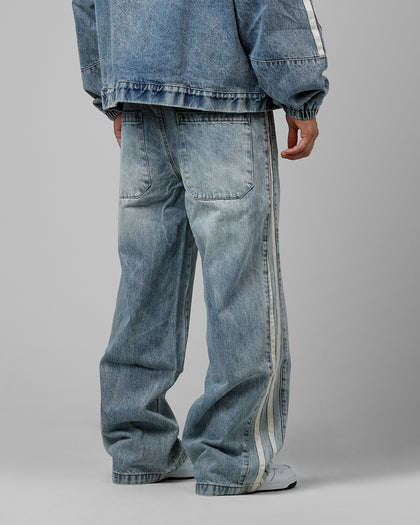 Loiter Track Star Denim Jeans Blue Wash
