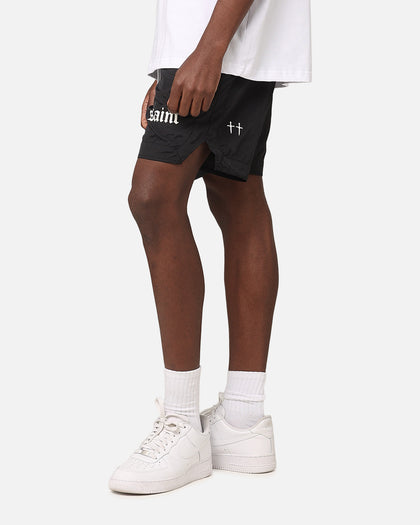 Saint Morta Gothic Nylon Shorts Black