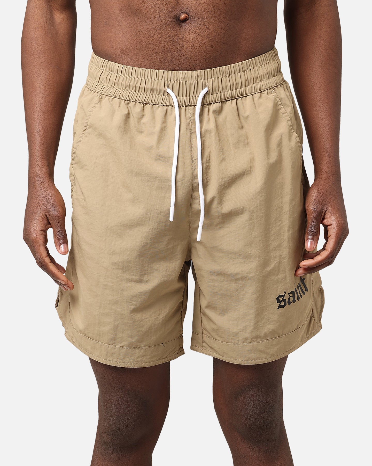 Saint Morta Gothic Nylon Shorts Tan | Culture Kings US