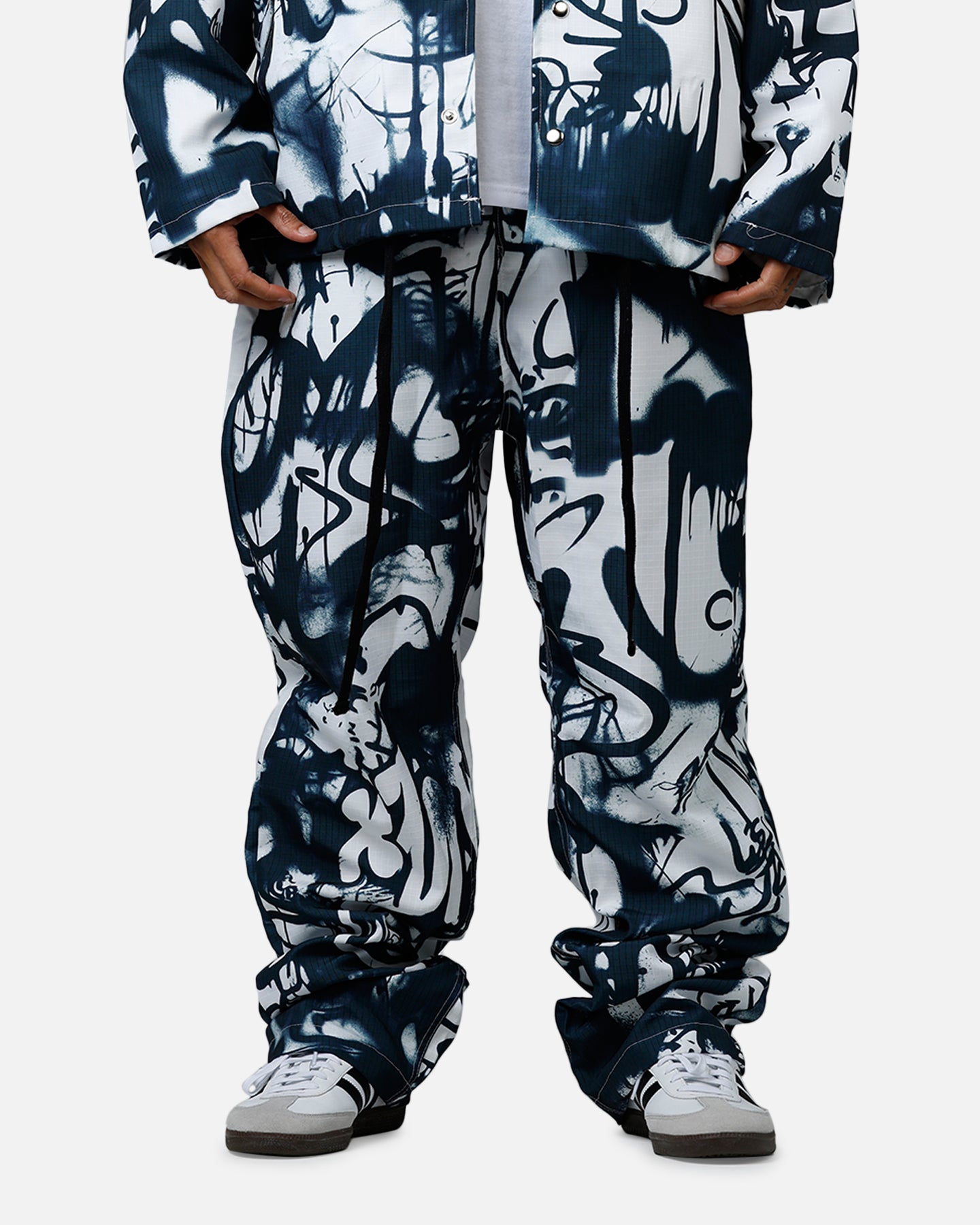 MNML Graffiti Coach Pants Black/White | Culture Kings US