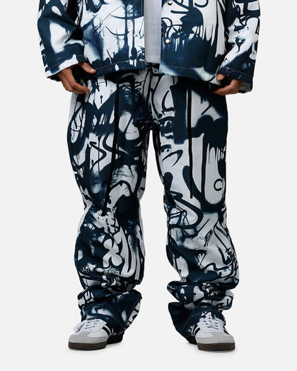 MNML Graffiti Coach Pants Black/White