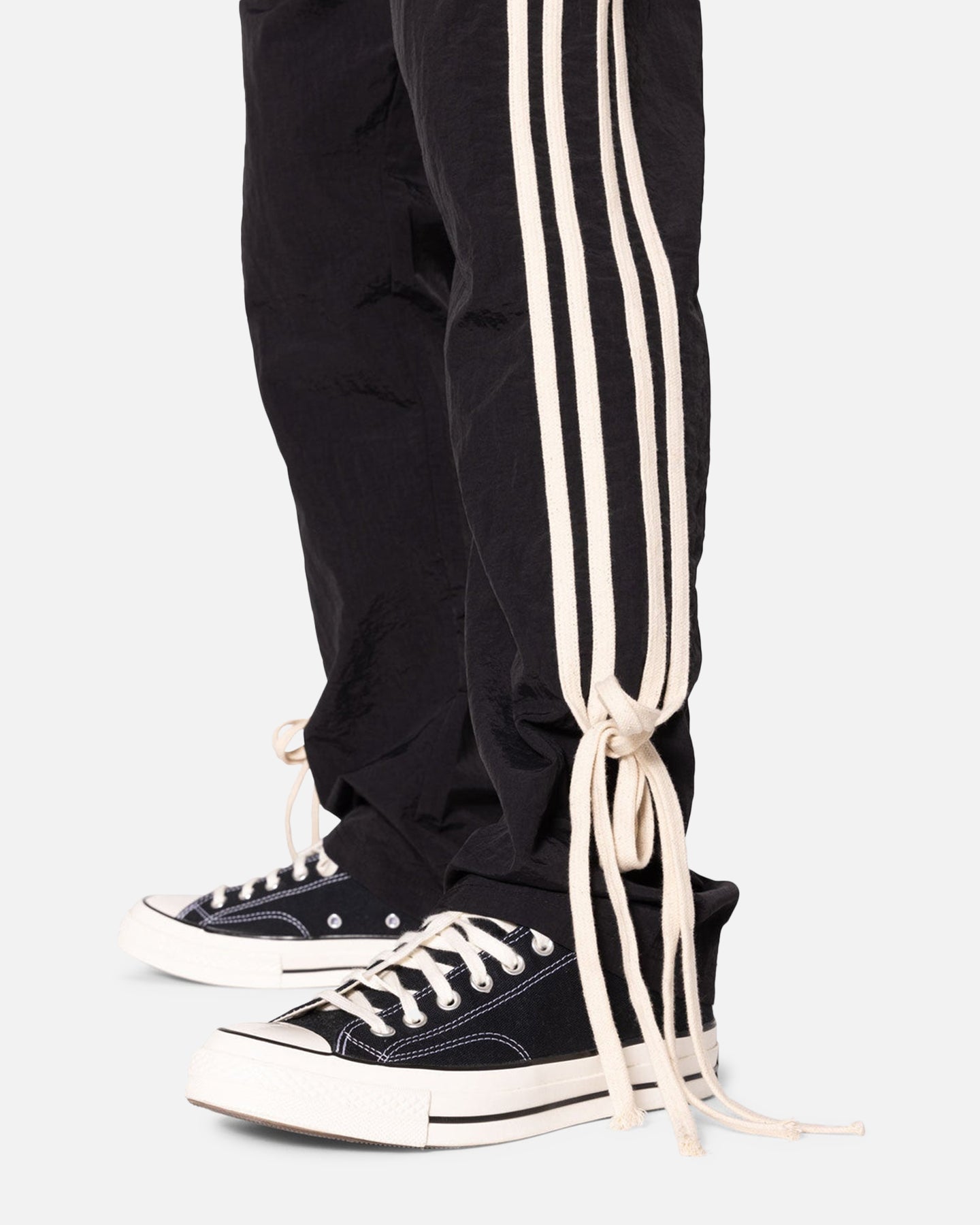 MNML Tied Stripe Track Pants Black | Culture Kings US