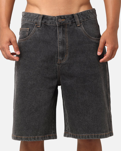 S Double Denim Standard Shorts Washed Black