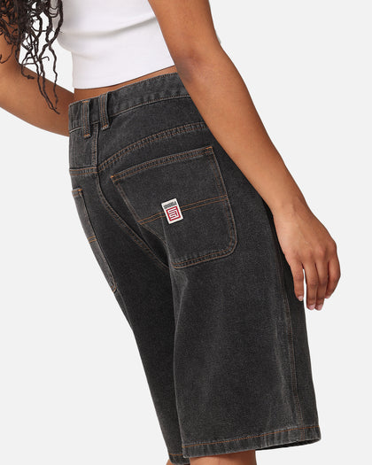 S Double Denim Standard Shorts Washed Black