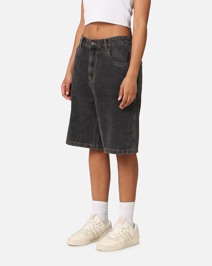 S Double Denim Standard Shorts Washed Black