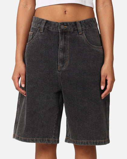 S Double Denim Standard Shorts Washed Black