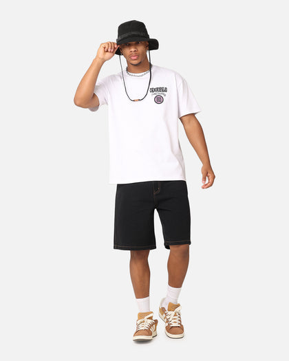 S Double Print Denim Standard Shorts Black