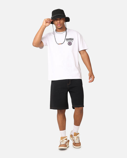 S Double Print Denim Standard Shorts Black