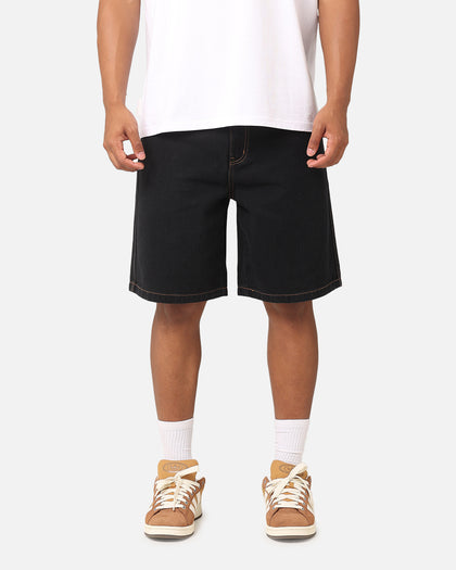 S Double Print Denim Standard Shorts Black