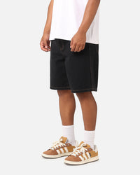 S Double Print Denim Standard Shorts Black