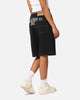 S Double Print Denim Standard Shorts Black