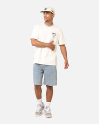 S Double Print Denim Standard Shorts Light Blue