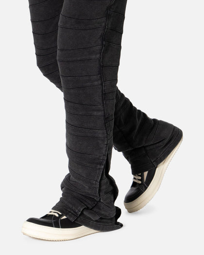 MNML Crease Panel Sweatpants Washed Black