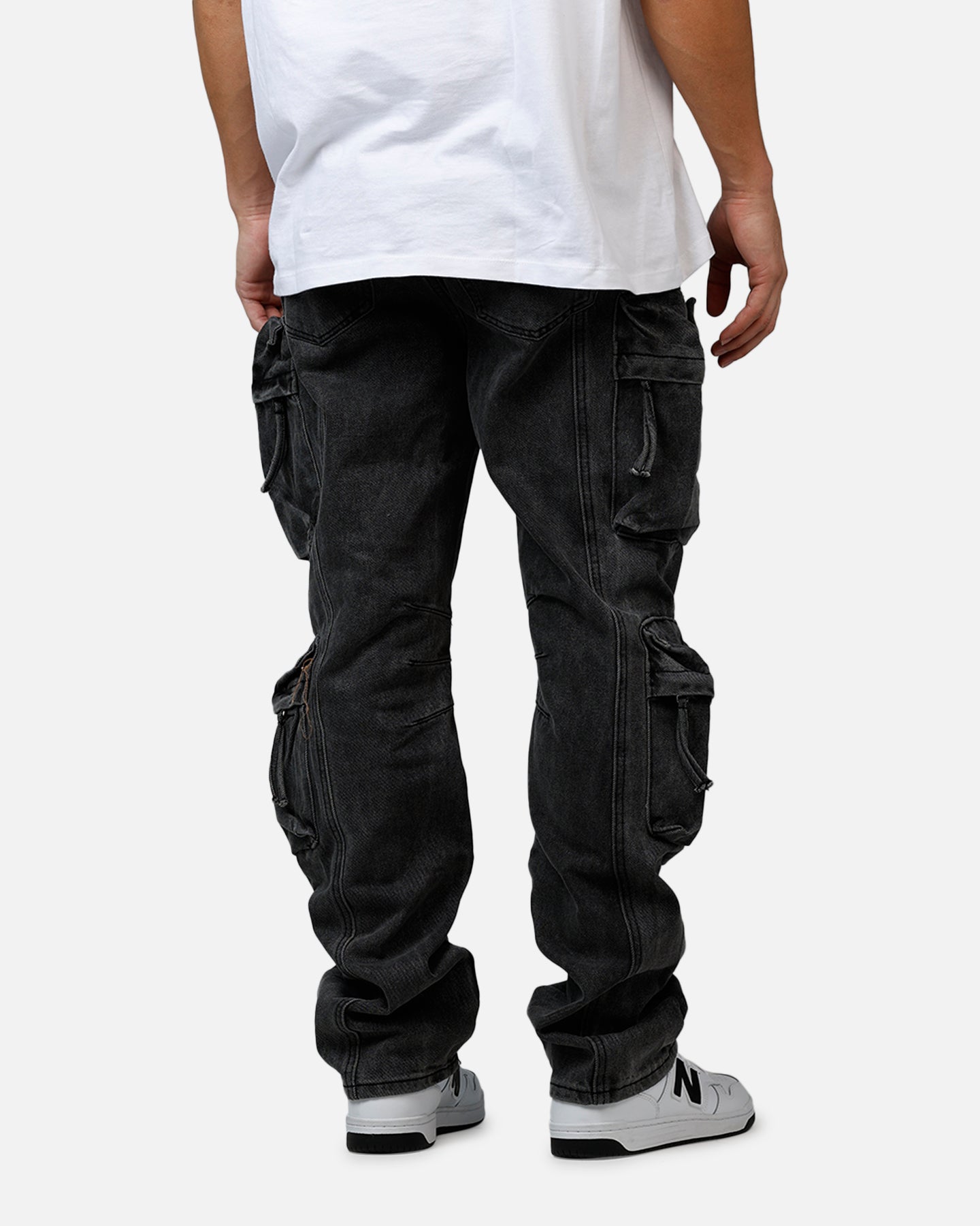 MNML V709 Wide Bellow Cargo Denim Pants Black | Culture Kings US