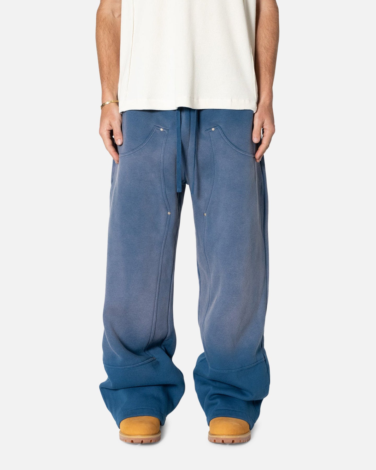 MNML West Double Knee Sweatpants Blue | Culture Kings US