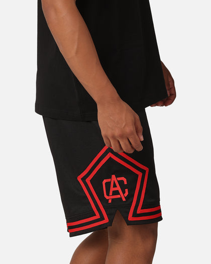 Carre Fold Mesh Basketball Shorts Black/Red