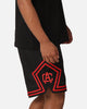 Carre Fold Mesh Basketball Shorts Black/Red