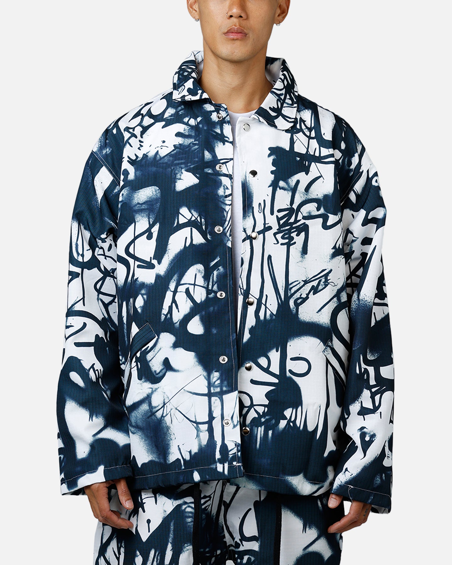 MNML Graffiti Coach Jacket Black/White | Culture Kings US