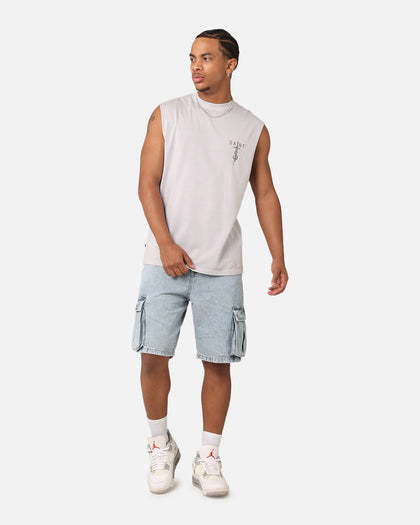 Saint Morta Denim Cargo Shorts Light Blue Denim