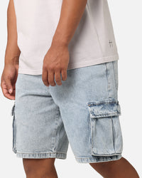 Saint Morta Denim Cargo Shorts Light Blue Denim