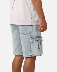 Saint Morta Denim Cargo Shorts Light Blue Denim