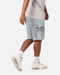 Saint Morta Denim Cargo Shorts Light Blue Denim