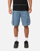 Saint Morta Denim Cargo Shorts Mid Blue Denim