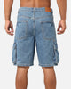 Saint Morta Denim Cargo Shorts Mid Blue Denim