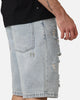 Saint Morta Disrupt Denim Shorts Light Blue Denim