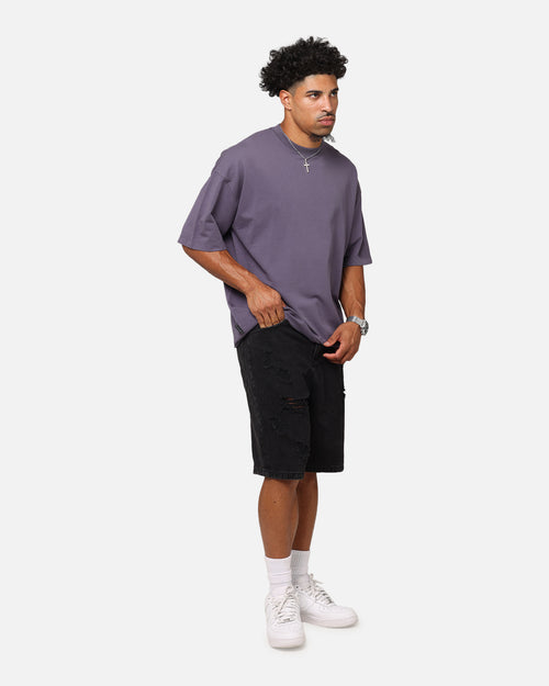 Saint Morta Disrupt Denim Shorts Washed Black