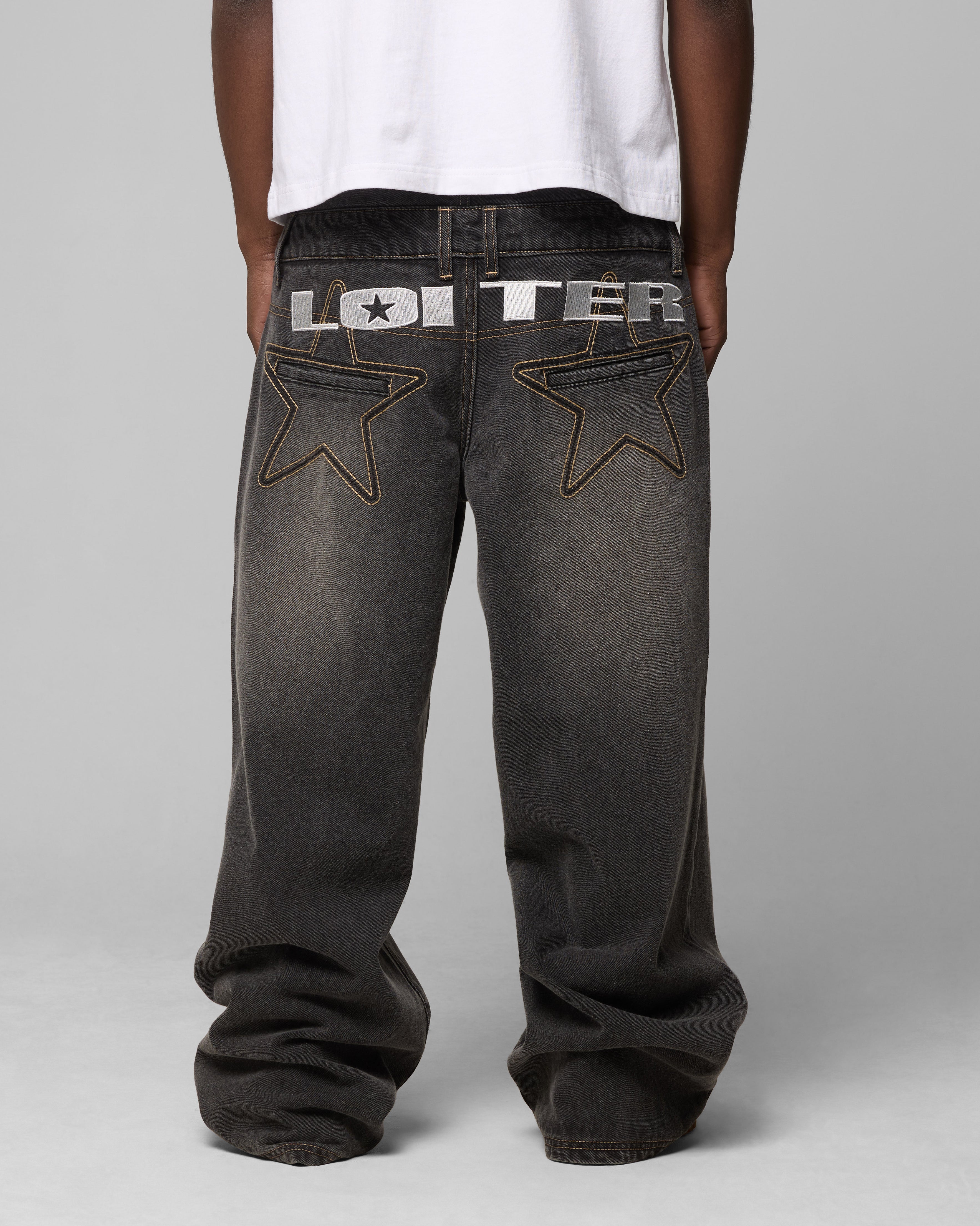 Loiter Star Layered Jeans Vintage Black | Culture Kings US