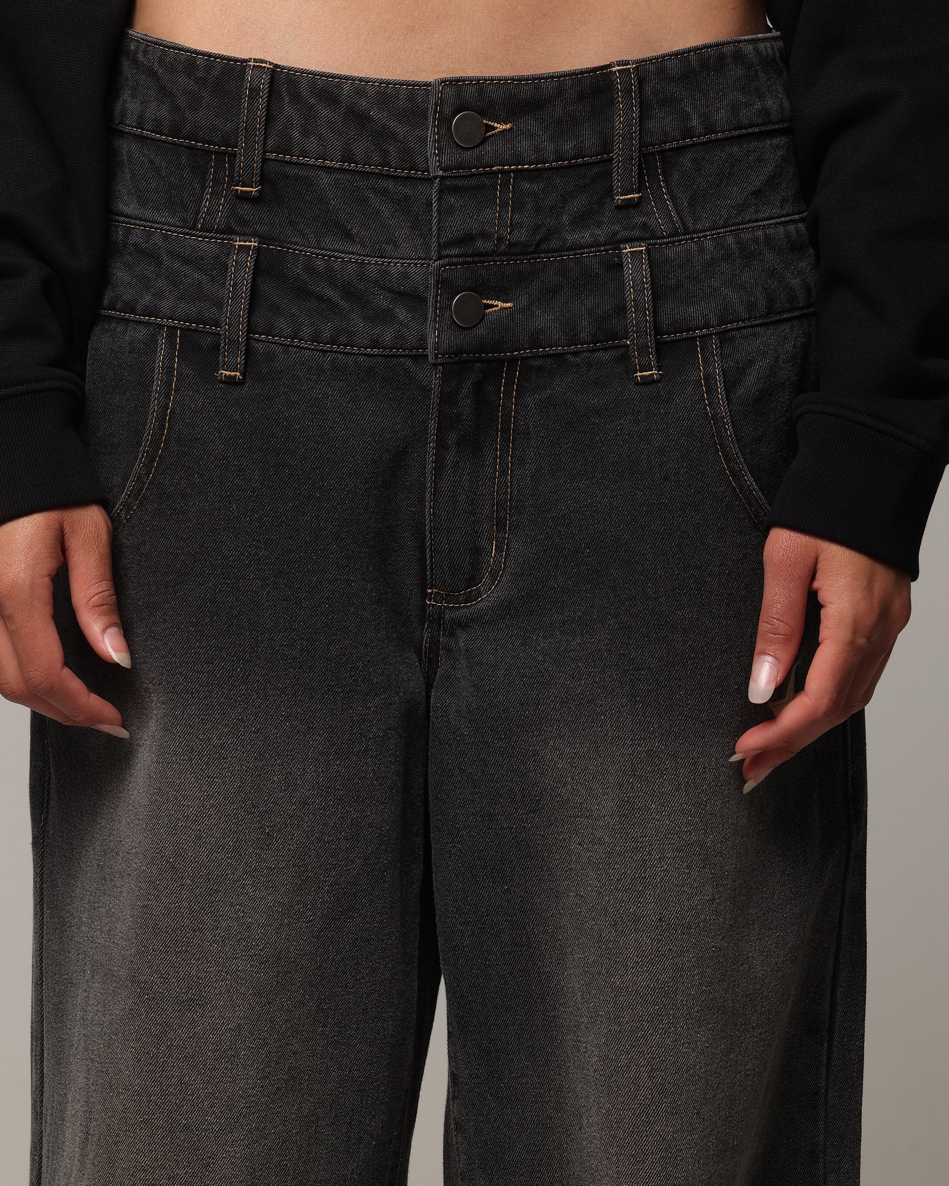 STAR TEAM LAYERED STAR JEANS BLUE 30 Layered Star Jeans - Black