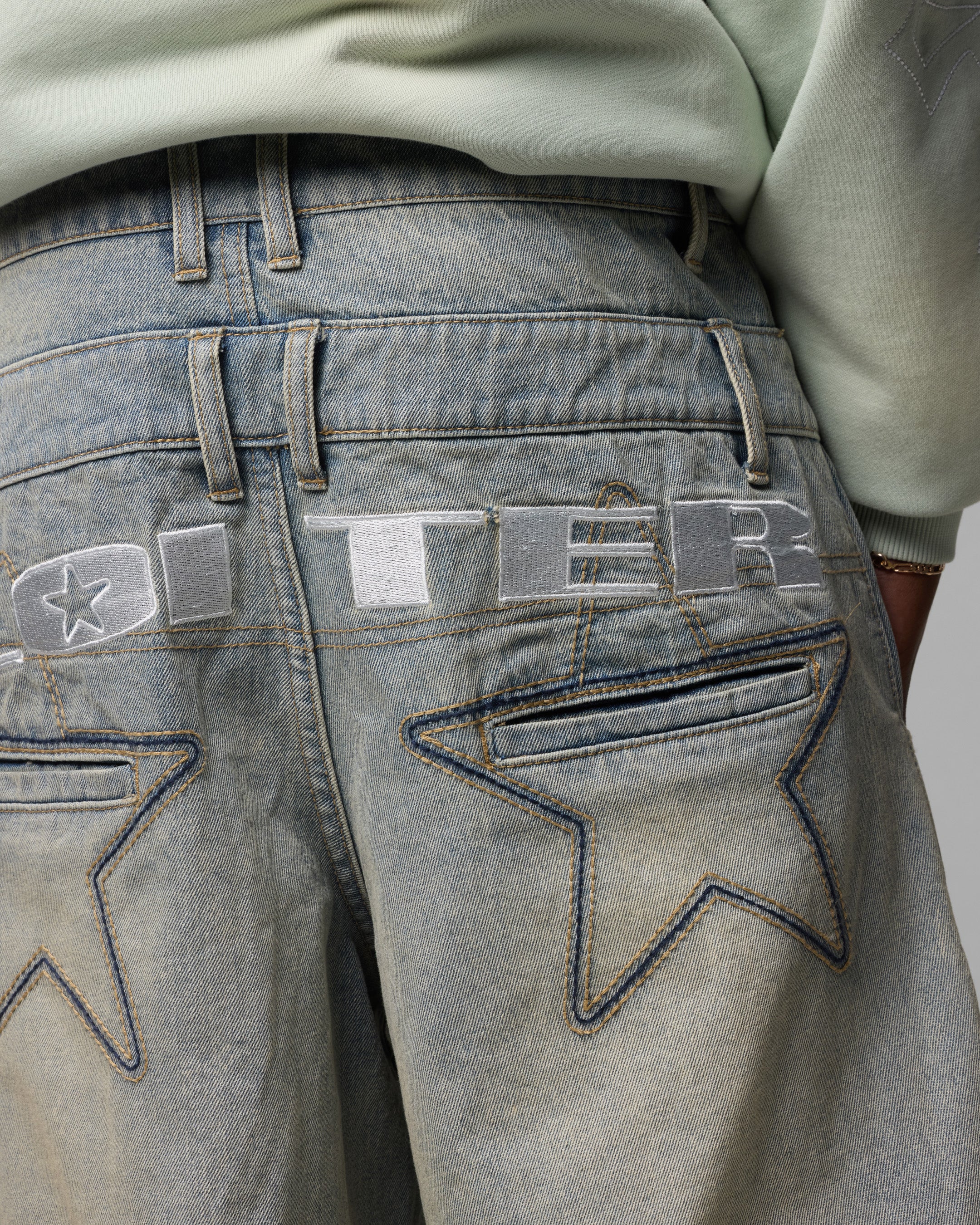 Loiter Star Layered Jeans Washed Blue | Culture Kings US
