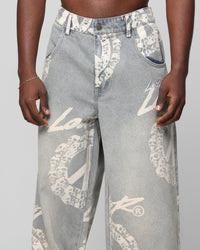 Loiter Peace Baggy Jeans Light Blue