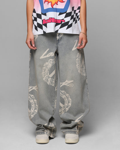 Loiter Peace Baggy Jeans Light Blue