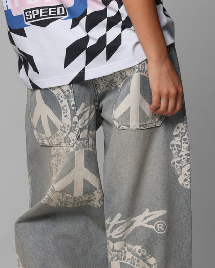 Loiter Peace Baggy Jeans Light Blue