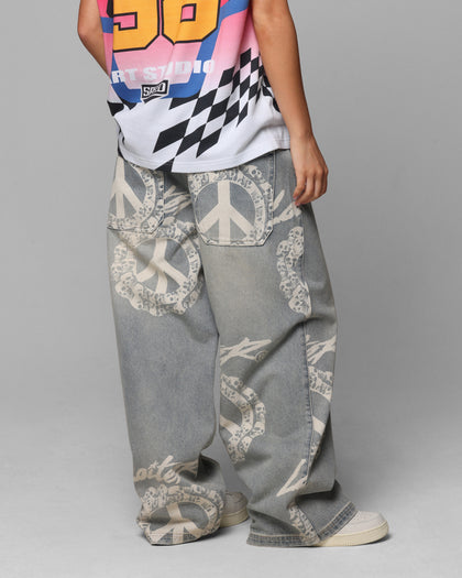 Loiter Peace Baggy Jeans Light Blue