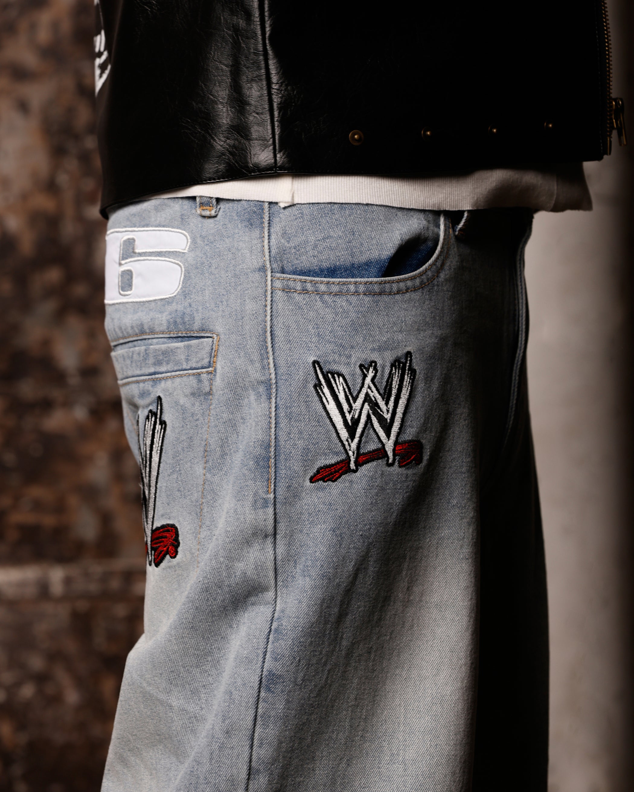 Loiter X WWE Stone Cold Washed Jeans Vintage Blue Wash | Culture