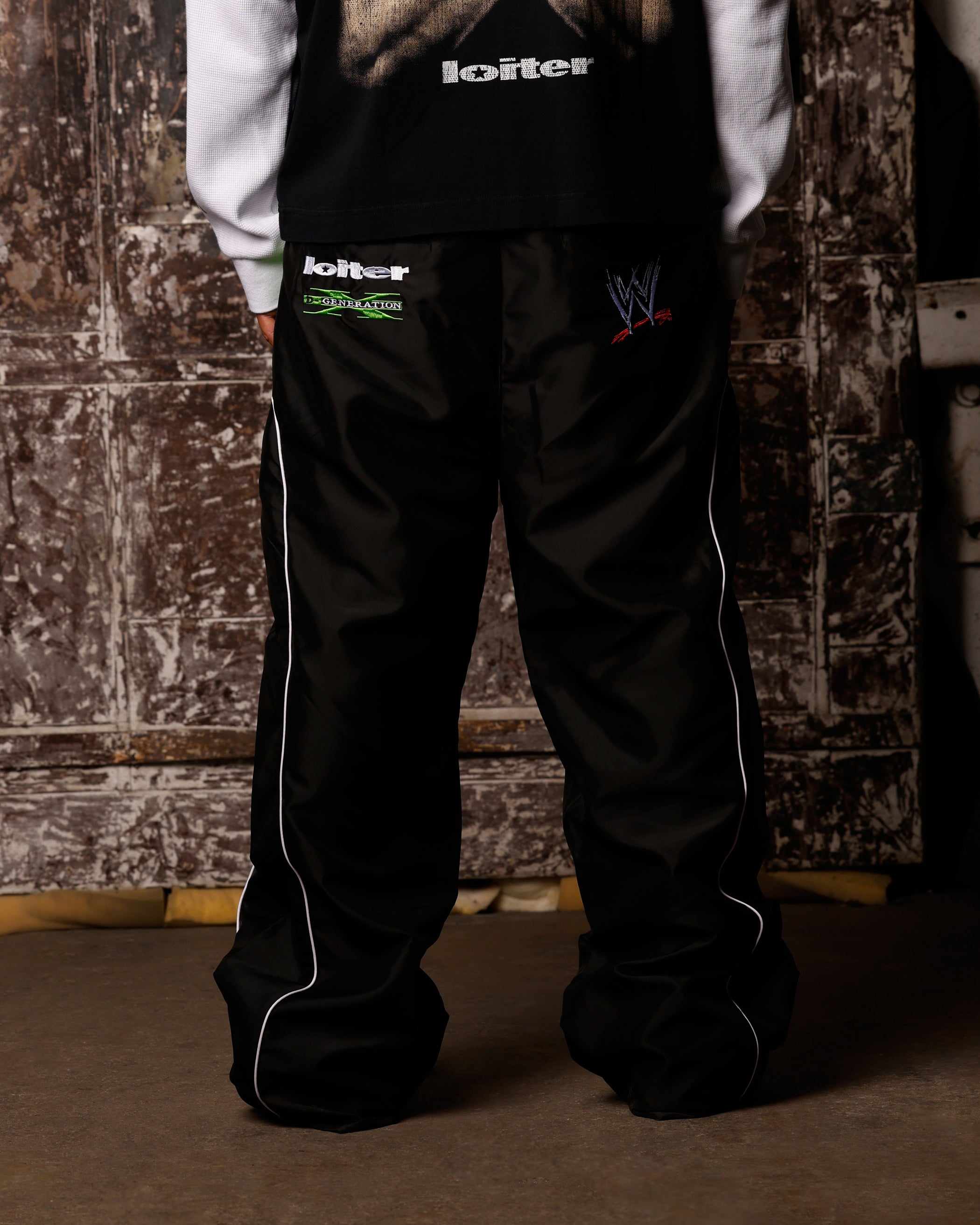 Loiter X WWE DX Generation Track Pants Black/Green | Culture Kings US