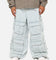 MNML Rave Multi Cargo Denim Pants Light Blue